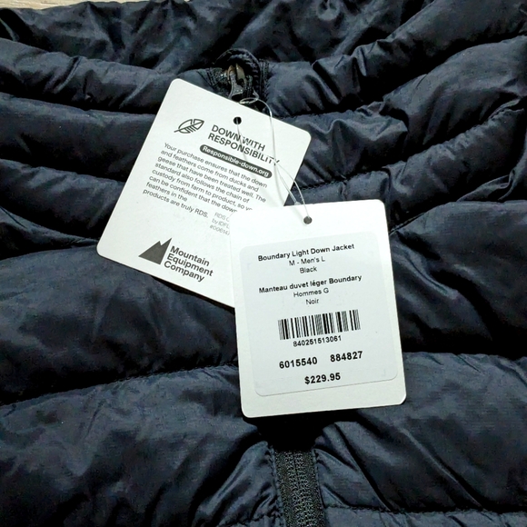 MEC Boundary Light Down Jacket men's large in black - Picture 2 of 2